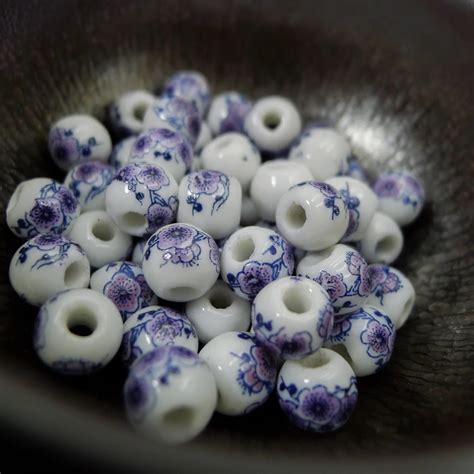 Jingdezhen Ceramic beads for necklace making handmade porcelain bead ...