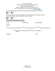 Nevada Application For Taxicab Driver Permit Fill Out Sign Online