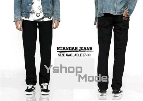 Celana Panjang Standar Pria Jeans Biru Pria Celana Regular Fit Pria