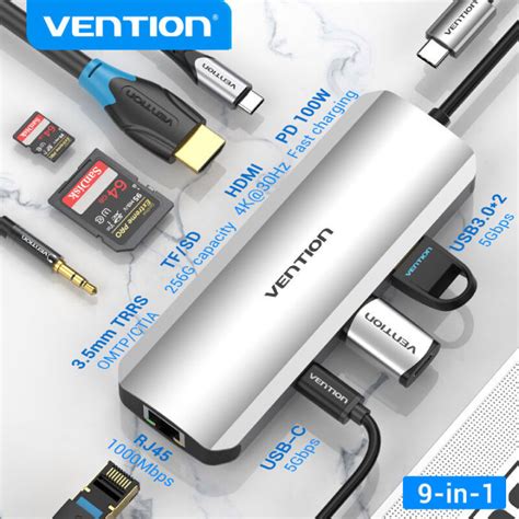 Vention Usb C Hub Usb Type C To Hdmi Vga Pd Rj Mm In Type