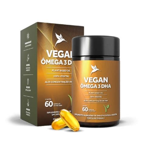 Vegan ômega 3 DHA 60 Cápsulas Pura Vida Corpo Vida Suplementos