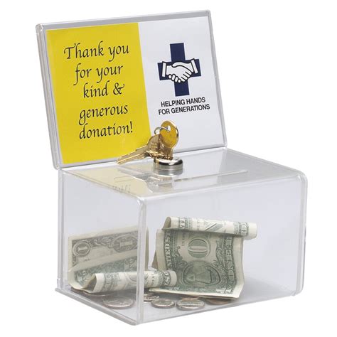 Acrylic Donation Collection Box Perspex Charity Fu Grandado