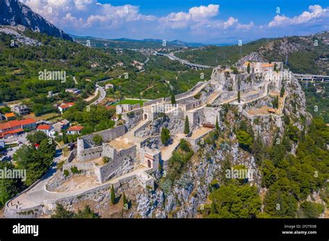 Aerial View Of Klis Fortress Near Split Croatia Stock Photo Alamy