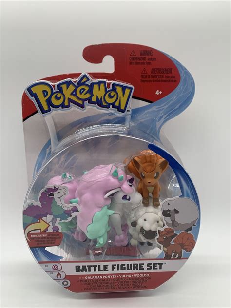 2021 New Pokemon Battle Figure Set Galarian Ponyta Vulpix Wooloo 3 Pack