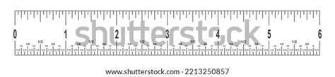 6 Inches Ruler Scale Fractions Math Stock Vector (Royalty Free ...