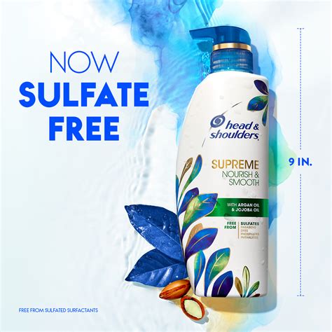 Head & Shoulders Supreme Sulfate Free Nourish & Smooth Shampoo, All ...