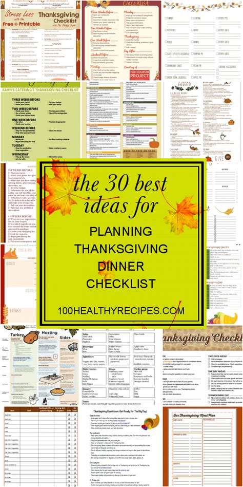 Thanksgiving Dinner Planning Checklist