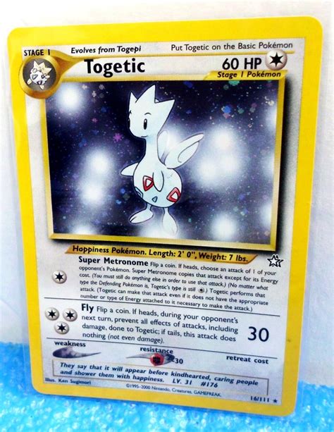 Togetic Card Pokemon Neo Genesis Unlimited Edition Holo Foil