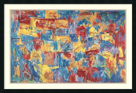 Jasper Johns 'Map, 1961' Framed Art Print 42 x 30-inch - Contemporary ...