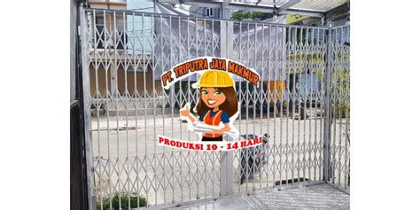 jual pintu harmonika folding gate galvanis balikpapan oleh pt triputra
