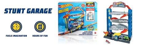 Hot Wheels City Stunt Garage Play Set For Ages 3 To 8 Years Elevator To Upper Levels Connects To