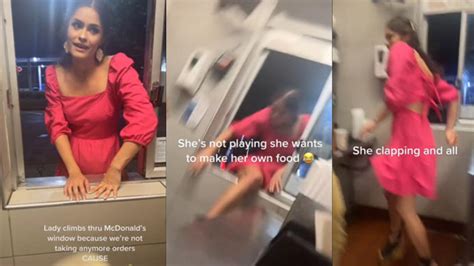 Woman Climbs Through Mcdonalds Drive Thru Window And Demands To Cook