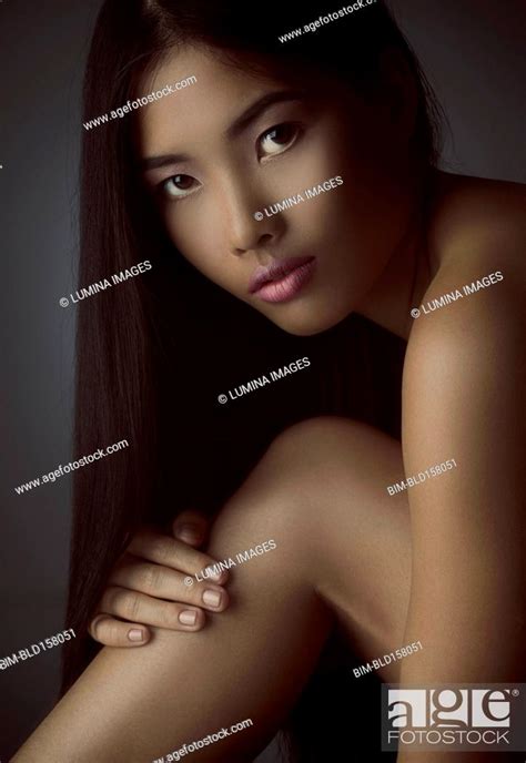 Close Up Of Nude Woman With Long Hair Stock Photo Picture And Royalty