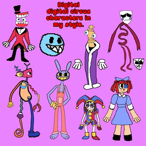 Digital Circus Characters in my art style by jessee11 on DeviantArt