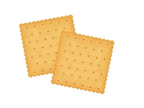 Two Square Crackers - Healthy Snack Illustration