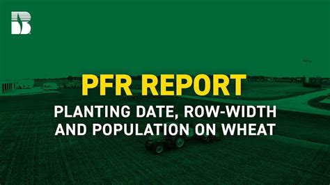 Planting Date Row Width And Population On Wheat Becks Pfr Report