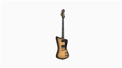 Firebird Electric Guitar 10 - Wood Black 3D Model by gsommer