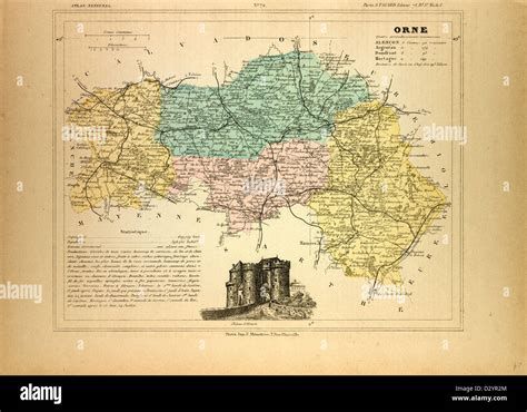 MAP OF ORNE FRANCE Stock Photo - Alamy