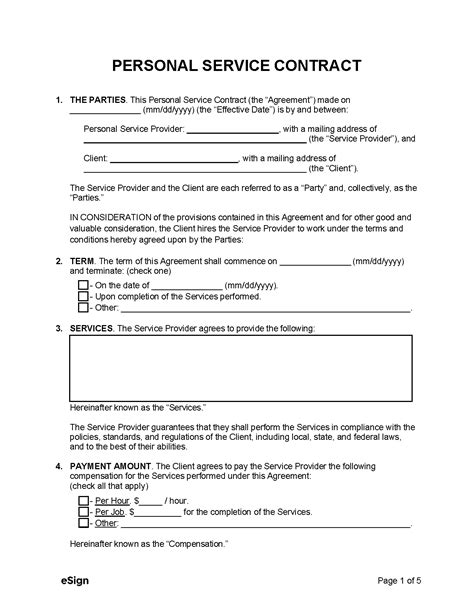 Free Service Contract Templates Pdf Word