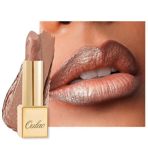 Amazon Oulac Nude Lipstick For Women With Metallic D Shine Lightweight Hydrating Formula