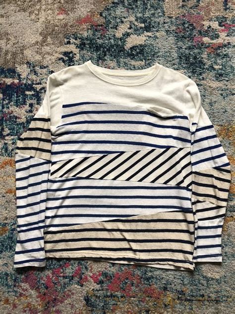 Kapital Kapital Striped Patchwork Long Sleeve Pocket T Shirt Grailed