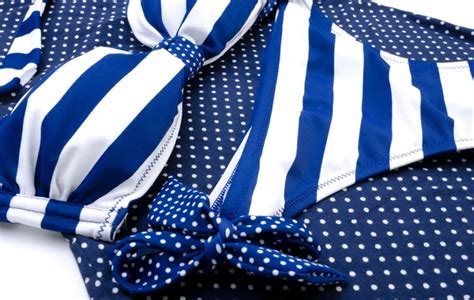 Blue White Striped Bikini Stock Photo By Gorbelabda 10543406