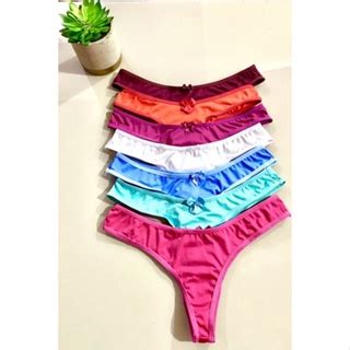 Kit Calcinhas Microfibra Lingerie Feminina Tanga Fio Dental Sexy Lisas E Calcinha Fio Dental