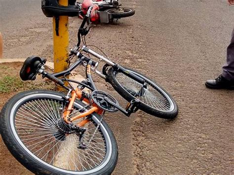 G Ciclista E Motociclista Ficam Feridos Em Acidente De Tr Nsito