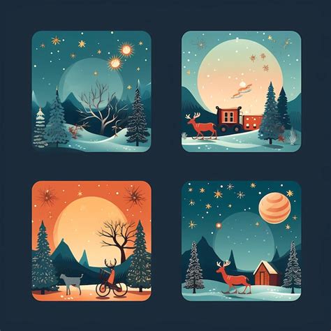 Premium Vector | Christmas cards