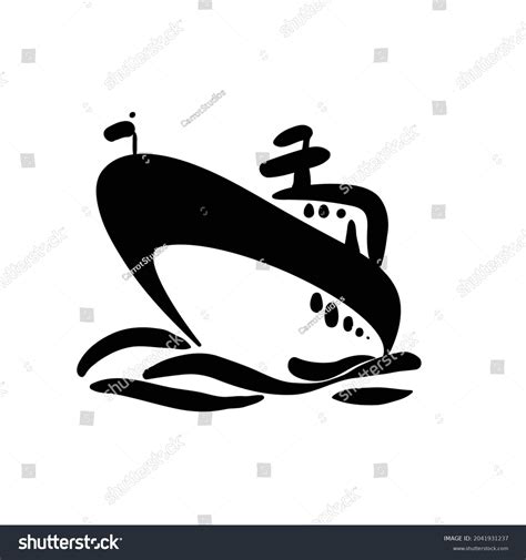 Ship Line Art Vector Illustration Isolated Stock Vector (Royalty Free ...