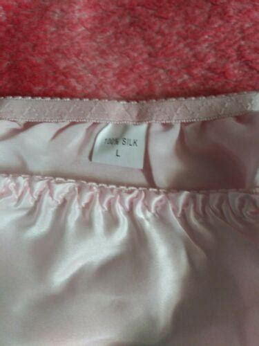 Vtg S High Cut Pink String Bikini Panties Silk Satiny Feel Size