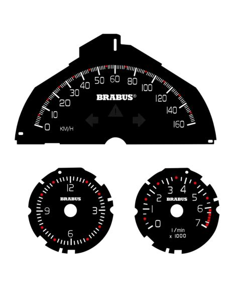 Smart ForTwo Brabus Style Speedo Dial Plates 160KM HOUR Full Set