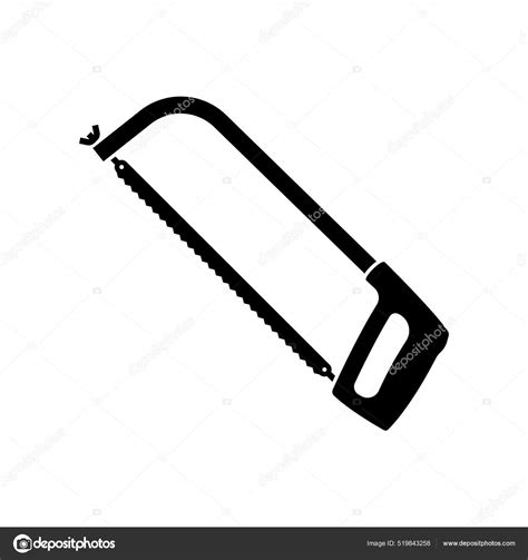 Hacksaw Vector Silhouette Hacksaw Isolated White Background Stock