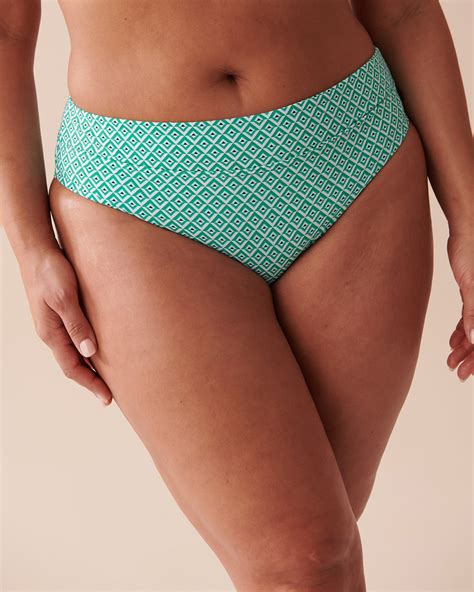 Bas de bikini taille mi haute GREEN TILE Céramique verte la Vie en Rose