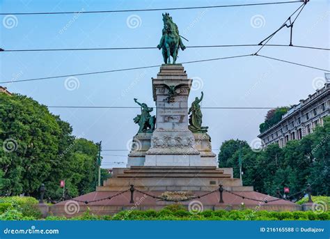 Statue Of Giuseppe Garibaldi In Milano Italy Stock Photo Image Of