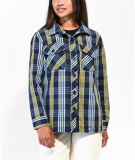 Empyre Jayden Blue And Yellow Flannel Shirt