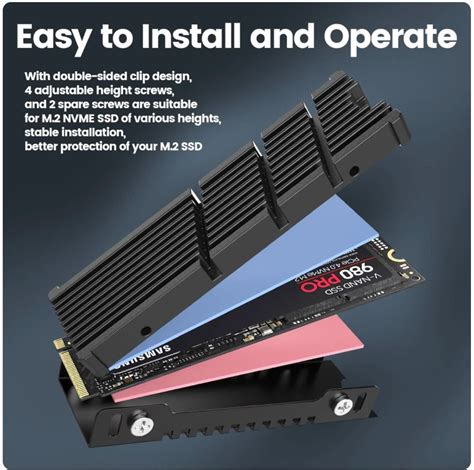 JEYI Cooler II 2280 SSD Heatsink M.2 NVME Radiator Magnesium Aluminum ...