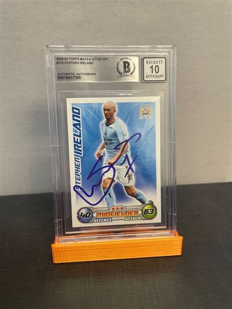 2008 09 TOPPS MATCH ATTAX EPL STEPHEN IRELAND SIGNED BECKETT AUTHENTIC