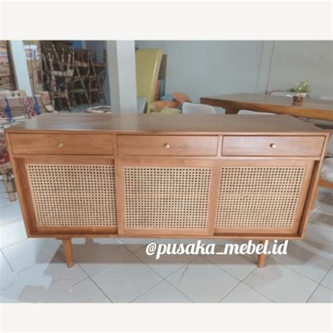 Jual Bufet Rak Minimalis Kayu Jati Meja Buffet Rotan Minimalis Kayu