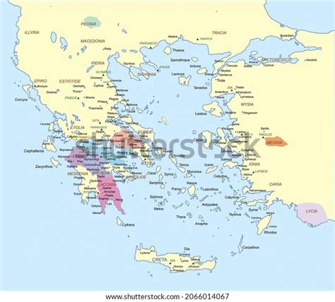 Ancient Greece Map Greece Time Homer Stock Illustration 2066014067 | Shutterstock