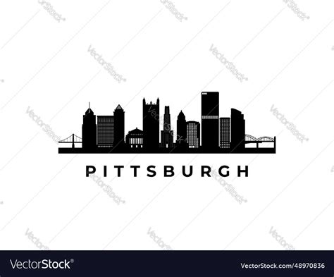 Pittsburgh skyline travel famous Royalty Free Vector Image