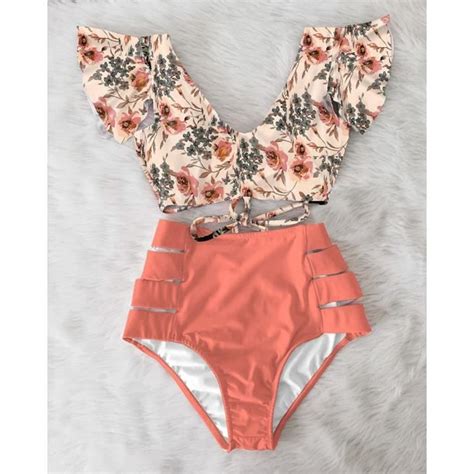 MAILLOT DE BAIN Taille Haute Bikini 2021 Volants Maillots De Bain