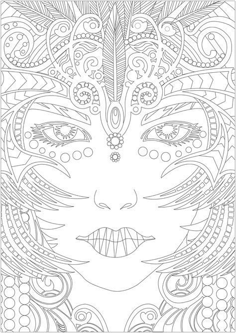 Coloriage Adulte Visage Femme Setianvnty