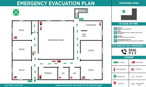 Design a fire emergency evacuation plan, diagram, map by Saniaaltaf234 ...