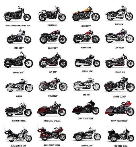 An Image Of Different Types Of Motorcycles