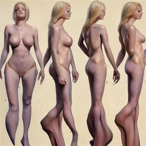 A Character Concept Design Sheet Of A Posed Blonde Stable Diffusion