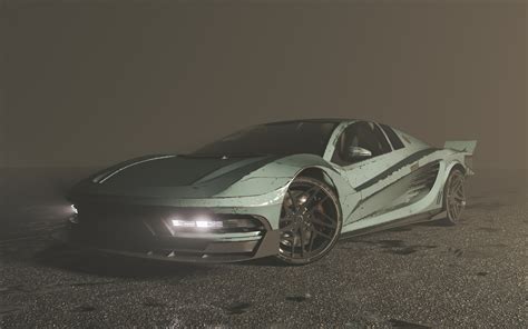 Cyberpunk car design concept — polycount