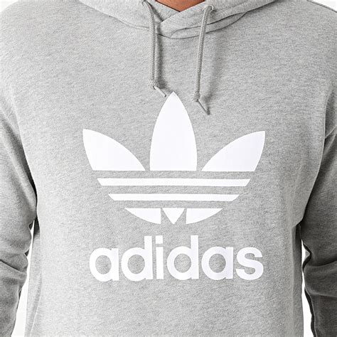 Adidas Originals Sweat Capuche Trefoil H06669 Gris Chiné