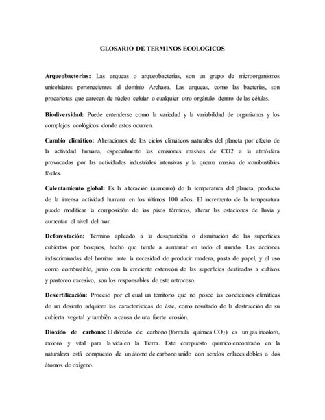 Glosario De Terminos Ecologicos Pdf