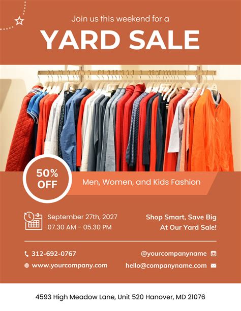 Free Printable Yard Sale Flyer Template Venngage